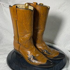 Ariat Brown Leather Cowboy Boots 2 tone 10